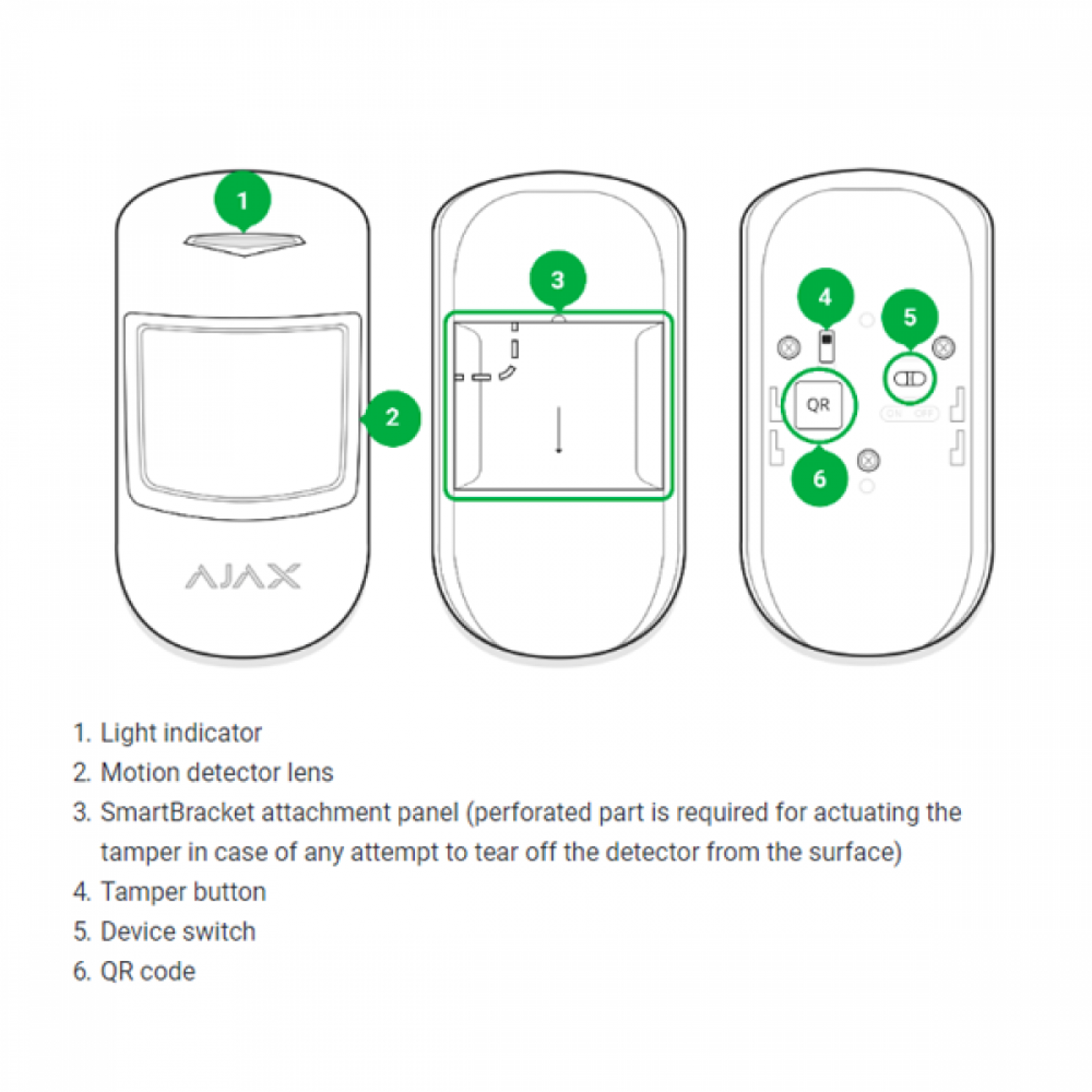 AJAX CombiProtect detector de movimento com detector de quebra de vidro sem fio