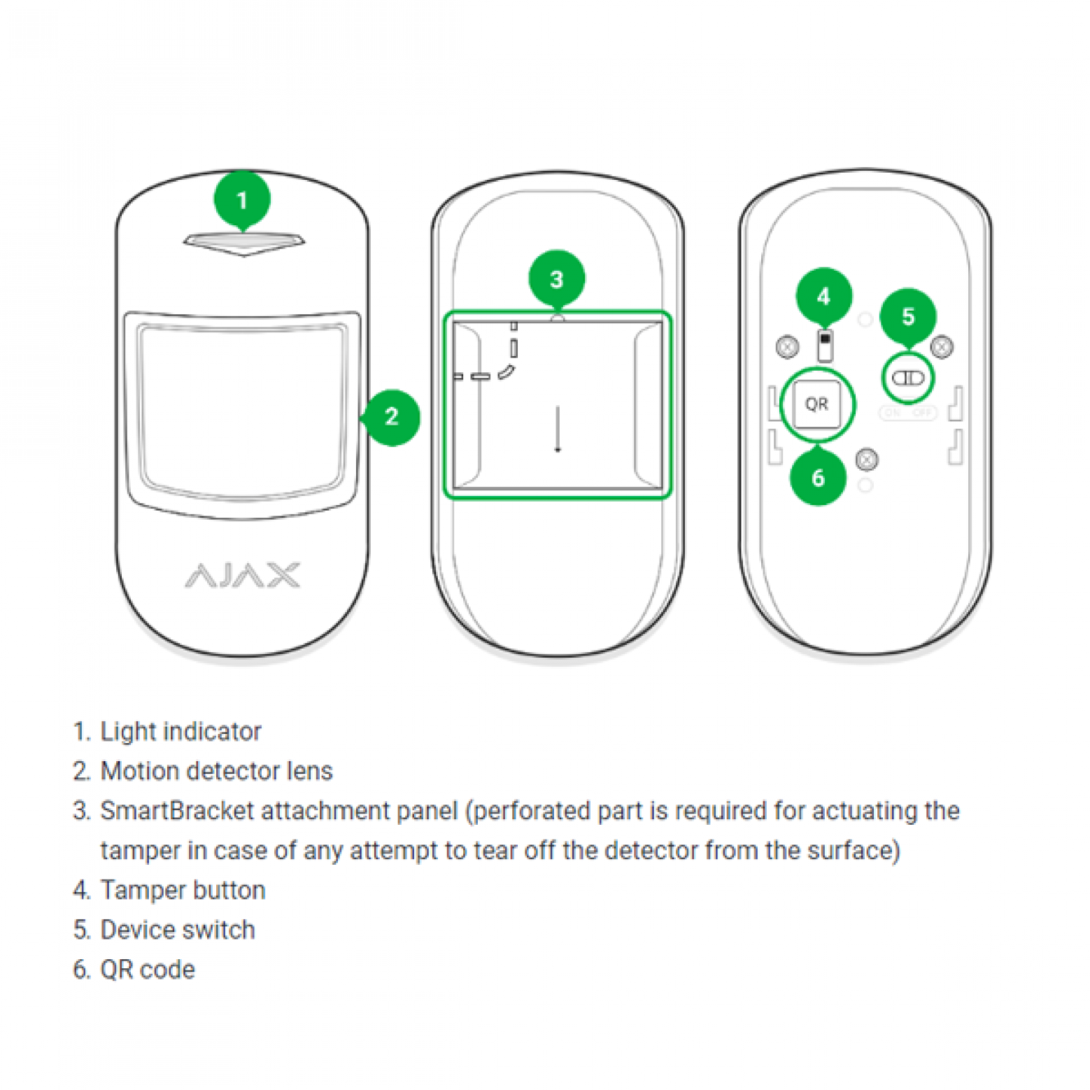 Detector de movimento AJAX MotionProtect sem fios amigo do animal