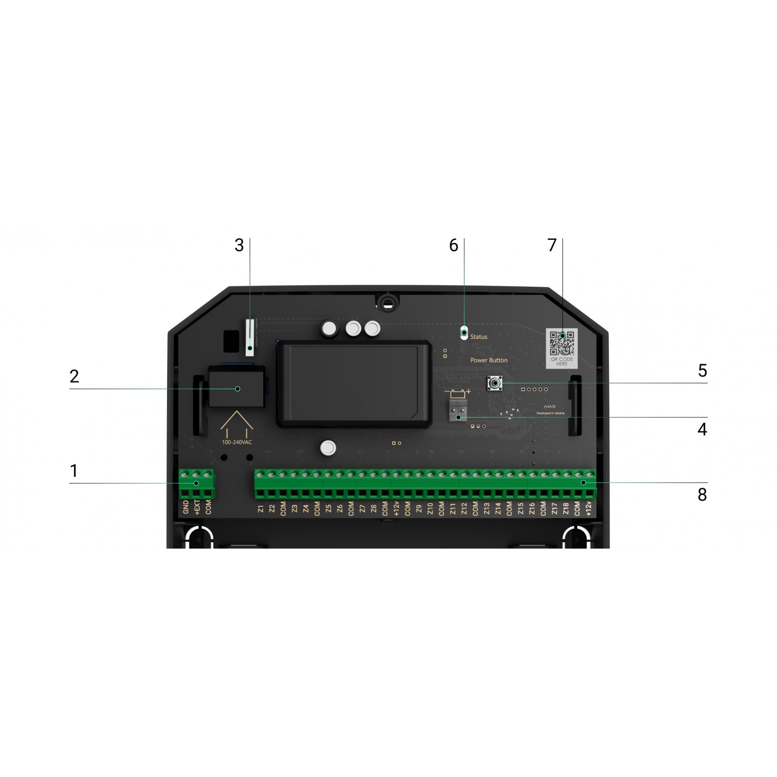 Ajax MultiTransmitter Draadloze Module voor 18 bekabelde zones Wit Ajax MultiTransmitter Draadloze Module voor 18 bekabelde zones Wit