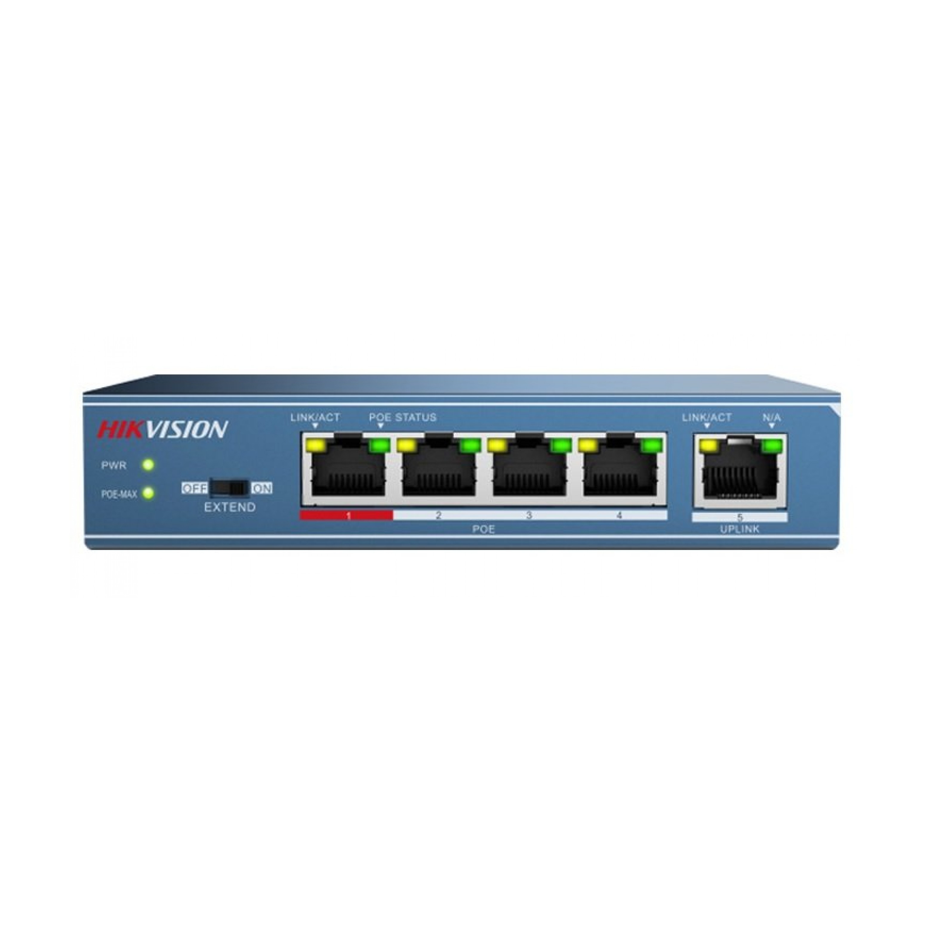 Hikvision DS-3E0105P-E Switch de Rede 4 Portas PoE, 250 metros de ...