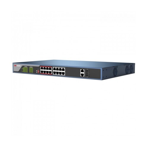 Hikvision DS-3E0318P-E Netwerk Switch 16 PoE poorten 250meter PoE bereik