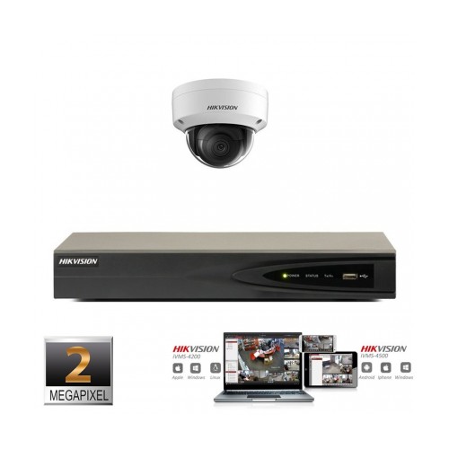 Hikvision IP camera set 1x dome 2 megapixel Full HD