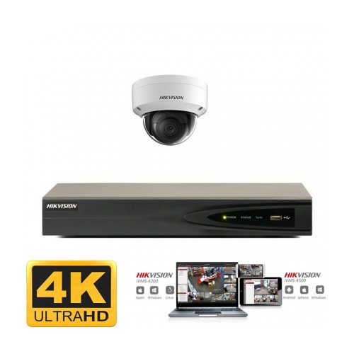 Hikvision IP camera set 1x dome 8 megapixel (4K) Full HD