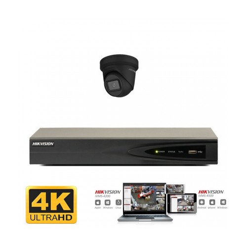 Hikvision IP camera set 1x turret zwart 8 megapixel (4K) Full HD