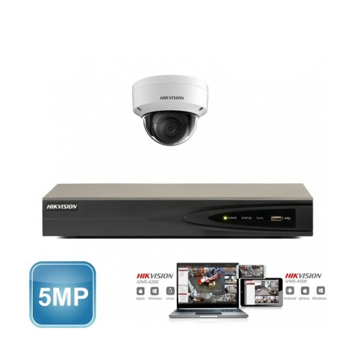Hikvision IP camera set 1x dome 5 megapixel Full HD