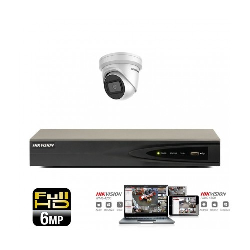 Hikvision IP camera set 1x turret 6 megapixel Full HD