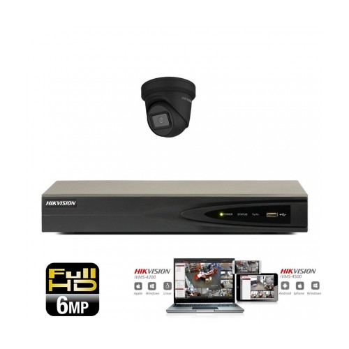 Hikvision IP camera set 1x turret 6 megapixel Full HD