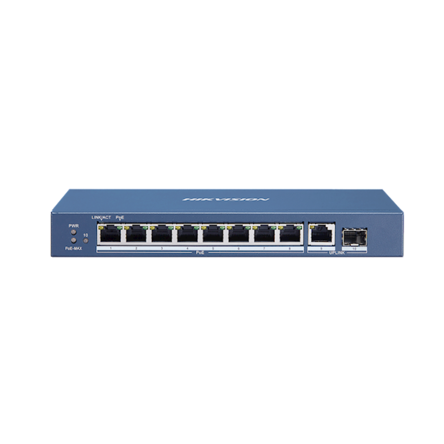 Hikvision DS-3E0510P-E, 10 ports, 8x POE, Gigabit non géré