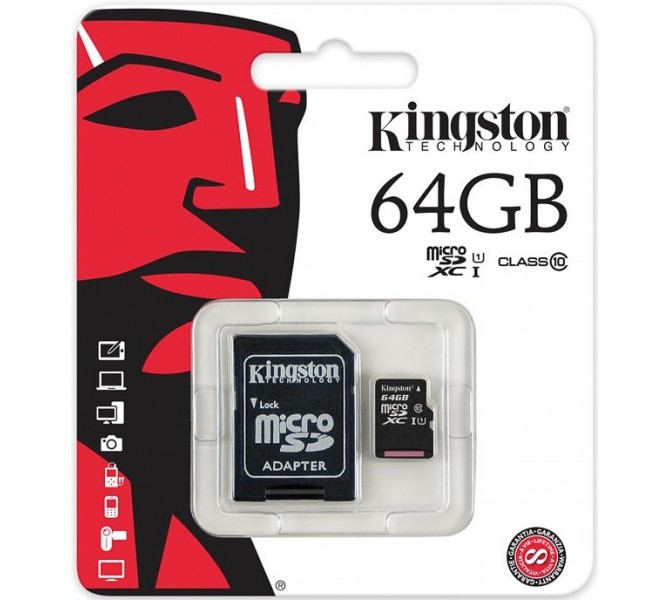 Heerlijk te rechtvaardigen compenseren Kingston 64Gb Micro SD-kaart
