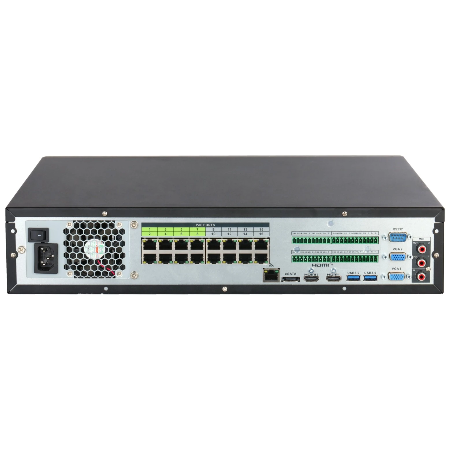 Dahua DHI-NVR5832-16P-XI/Pro – 32-kanaals WizMind Pro AI-NVR met 16× PoE, WizSeek, AcuPick en RAID-opslag