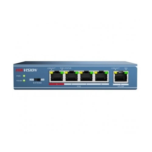 Hikvision DS-3E0505P-E - 4 Kanaal - PoE Switch