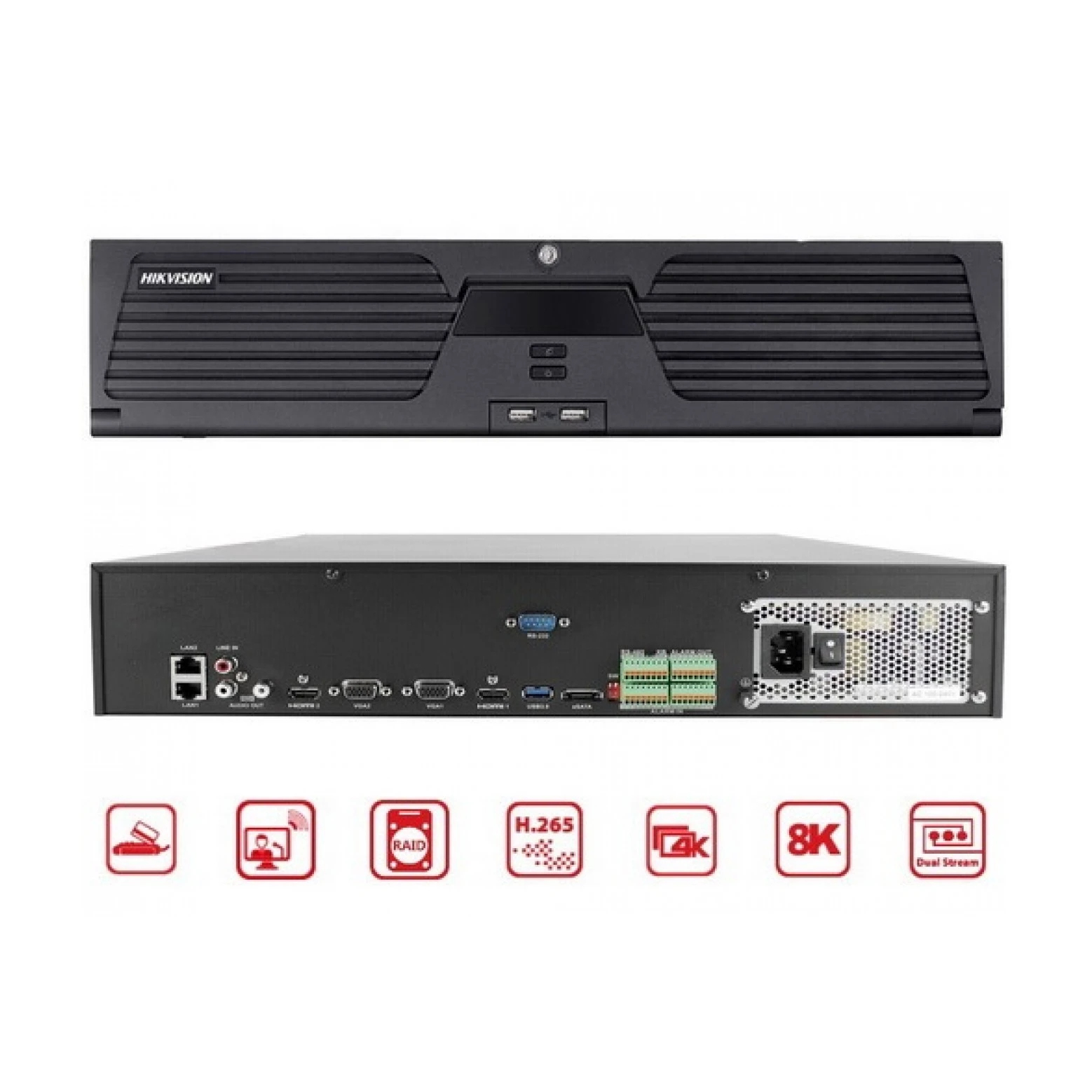 Hikvision DS-9664NI-M8 - Netwerk Video Recorder - 64 -kanalen - 8x SATA - PoE