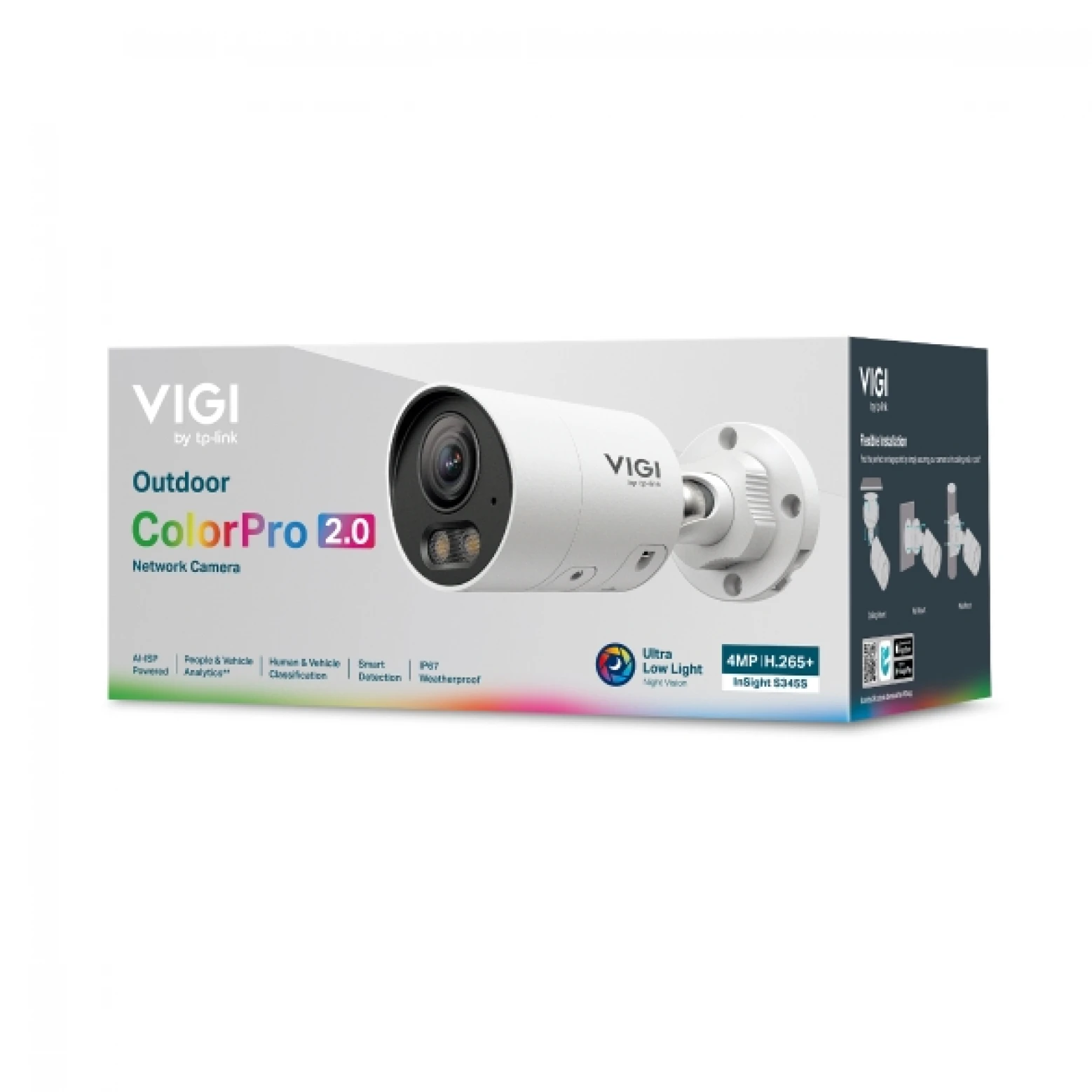 VIGI By TP-link - InSight S345S - 4MP - ColorPro 2.0 - AI - Bullet - PoE+ - IP - Wit