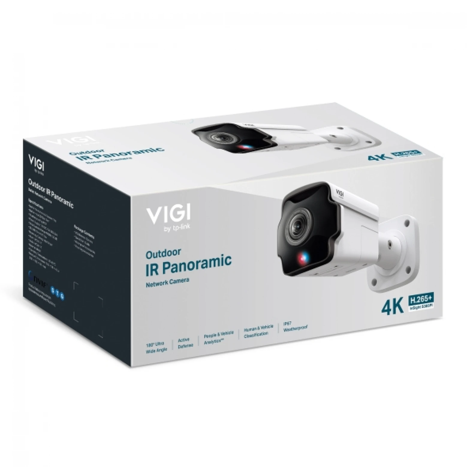 VIGI By TP-link - InSight S385PI - 8MP - IR - Panoramic - AI - Turret - met Actieve Afschrikking - Wit
