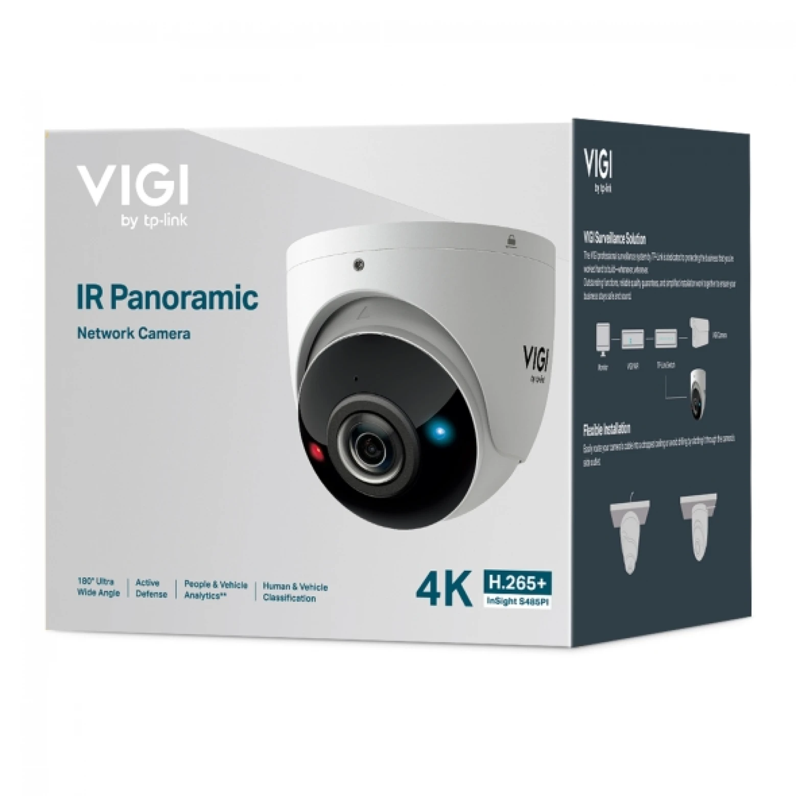 VIGI By TP-link - InSight S485PI - 8MP - IR - Panoramic - AI - Turret - met Actieve Afschrikking - Wit