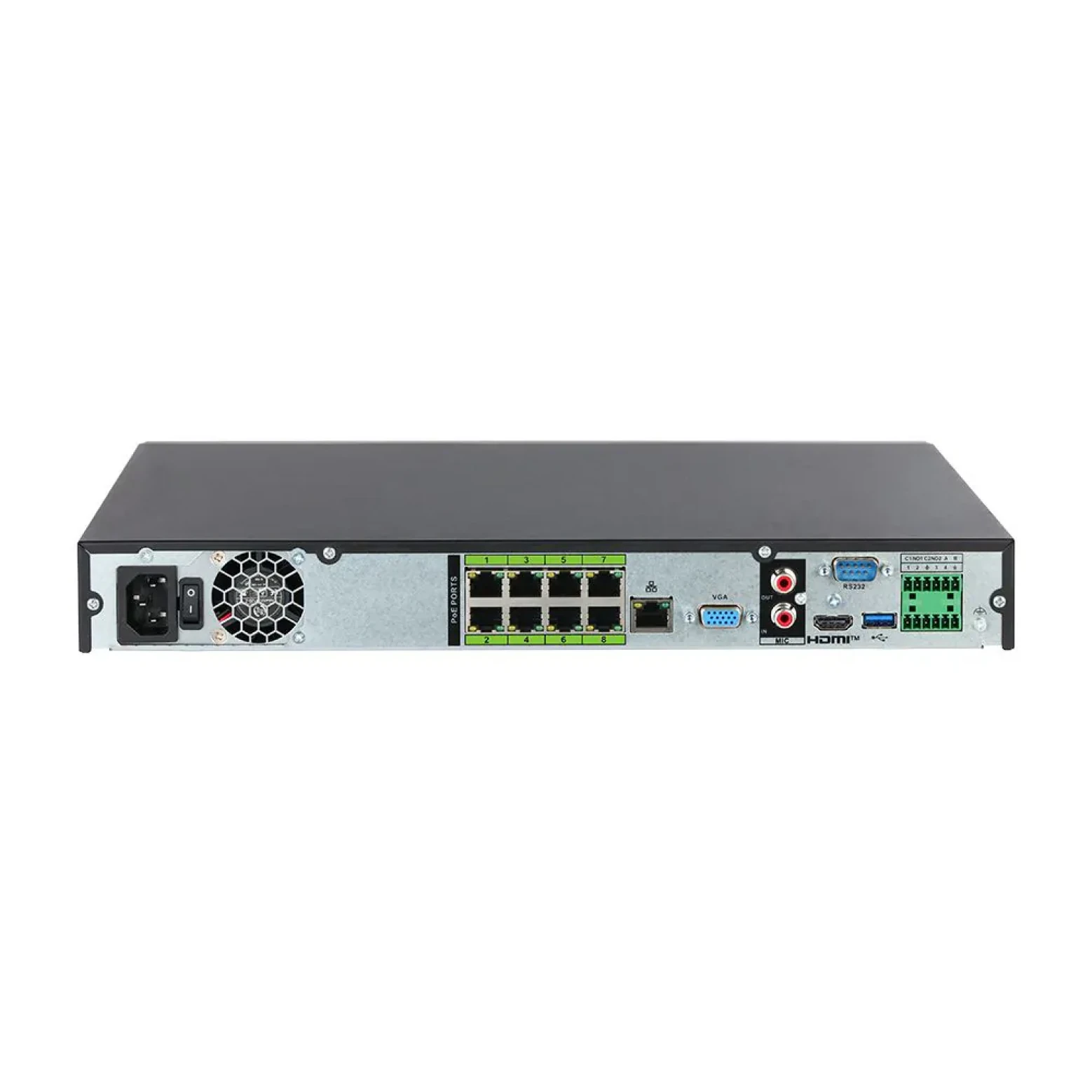 Dahua NVR5208-8P-XI/Pro – 8-kanaals 1U AI-NVR met 8× PoE en WizMind Pro Analyse