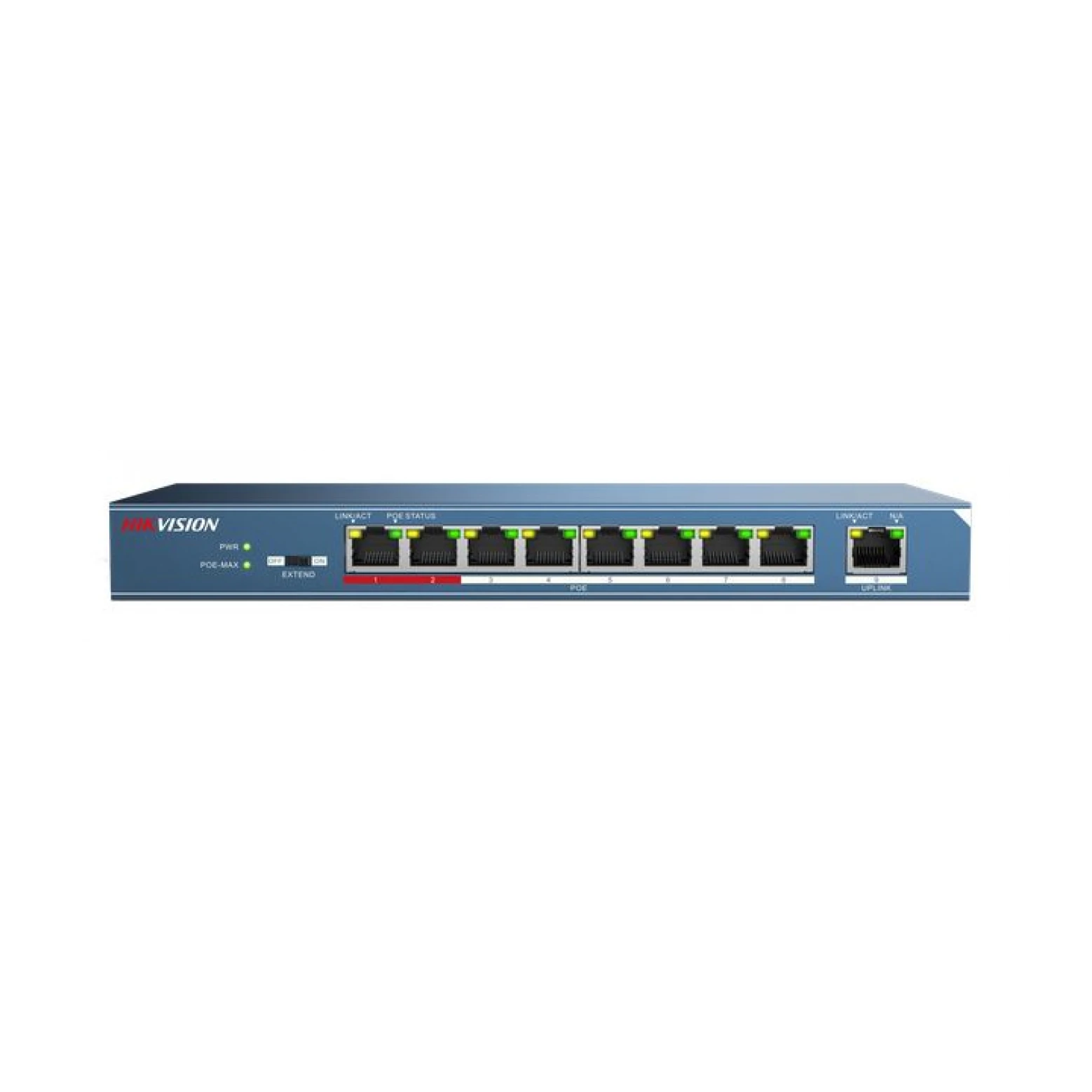 Hikvision DS-3E0109P-E Netwerk Switch 8 PoE poorten, 250meter PoE bereik