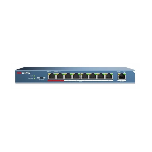 Hikvision DS-3E0109P-E Netwerk Switch 8 PoE poorten, 250meter PoE bereik