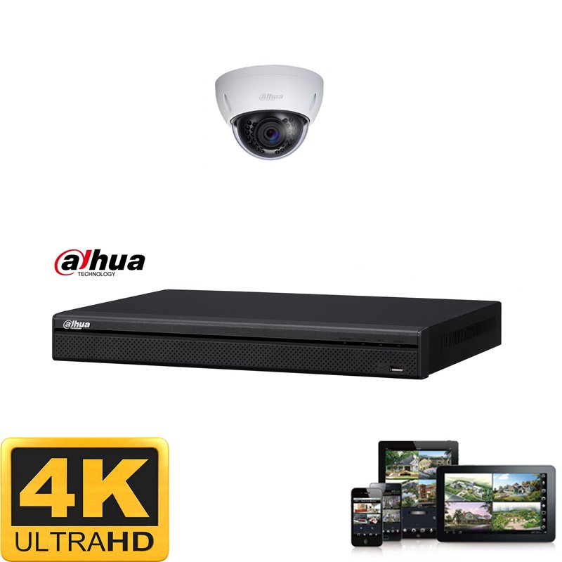 Dahua IP-camera set 1x dome 8 megapixel (4K) Full HD
