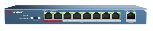 Hikvision DS-3E0109P-E Netwerk Switch 8 PoE poorten, 250meter PoE bereik