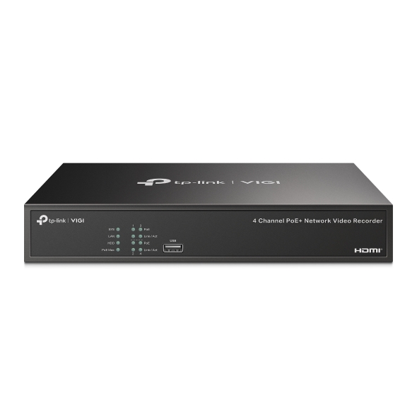 TP-Link By VIGI - NVR1004H-4P - 4 Kanaals - PoE - IP - NVR